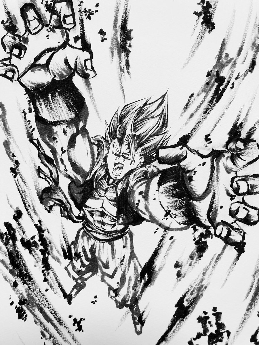 あまり伸びなかったイラストたち😌 #ドラゴンボール #墨絵