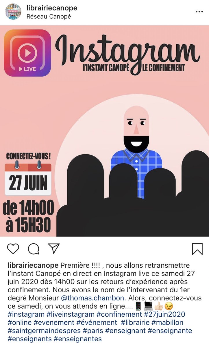 Retour d’expérience d’enseignants #postconfinement en #InstagramLive en partenariat avec <a href="/reseau_canope/">Réseau Canopé</a> @canope_75 #evenement #enseignante #enseignant #education #live