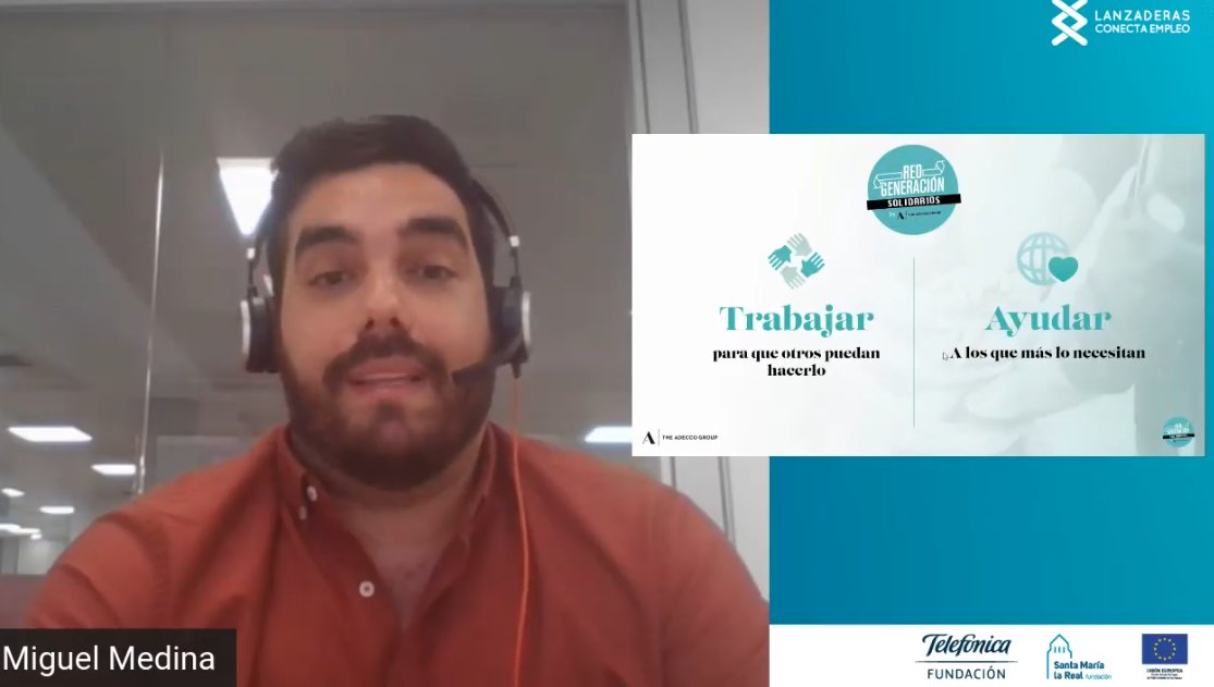 wakisowek's tweet photo. #feriavirtualLCE Con Miguel Medina Yegres, de @adecco_es Adecco, "Trabajar para que otros puedan hacerlo" https://t.co/wwsrg3q043