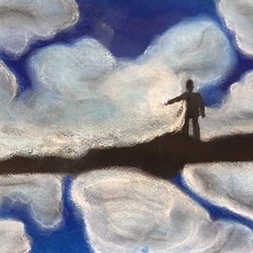 This #reflections painting is by my good friend John Conybeare from the Carnegie House #Art Club and #Art Class. 
#GetCreativeAtHome 
#PencilPower