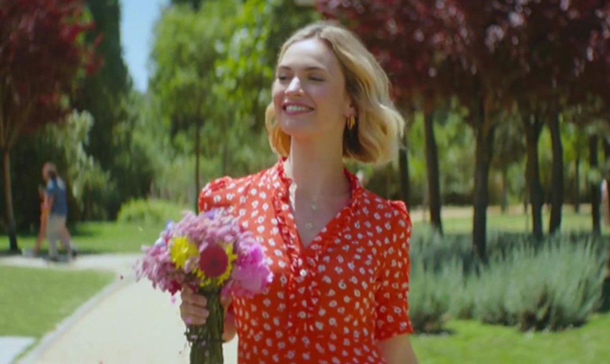 lily james red dress sky advert Lily James just wore the perfect winter 'going out' dress