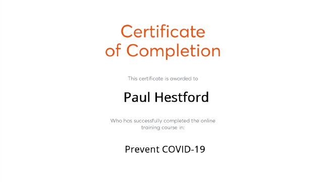 MrHestford's tweet image. I&apos;ve successfully completed my training course and received my certificate from the @virtual_college in Prevent COVID-19. #inspiringlearningforall #COVID19 #Covid19UK #Covid_19 #COVID