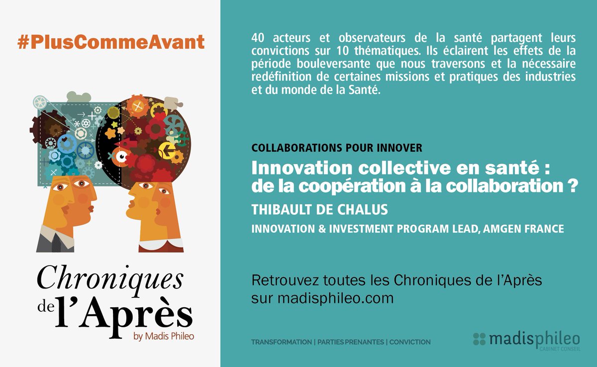 MadisPhileo's tweet photo. [Chroniques de l’Après] #CollaborationsPourInnover
Thibault de Chalus explique dans sa chronique les avantages que la combinaison 'collaboration et coopération apporte à l'#InnovationCollective. Retrouvez l'intégralité de la chronique➡️https://t.co/CVTeWk0HJu
#PlusCommeAvant https://t.co/OedALP0p07