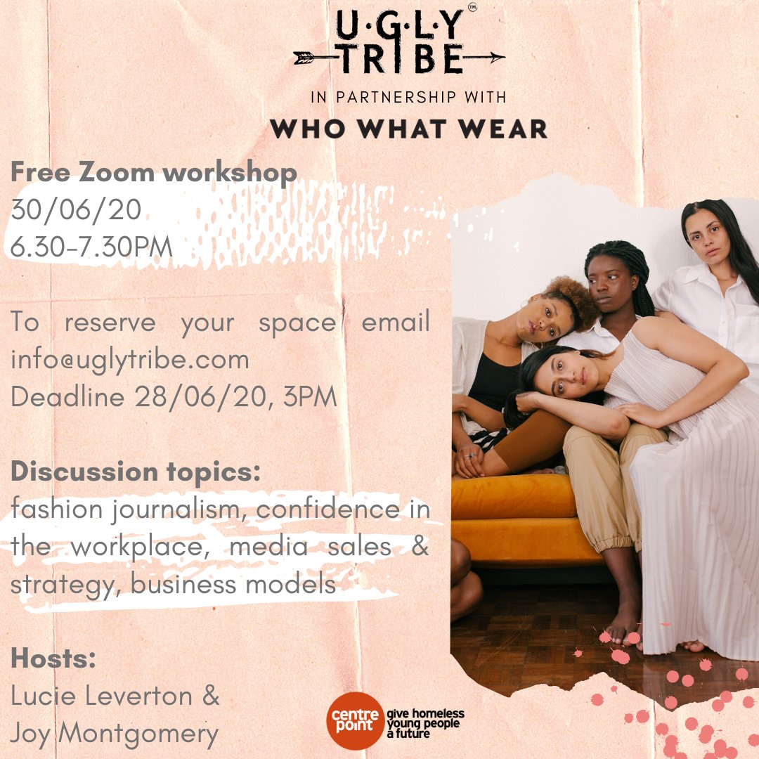 WhoWhatWearUK's tweet image. We've partnered with UGLY Tribe &amp;amp; 
@MonikahLee to deliver Zoom events supporting young women 16-30.

Our final session focuses on fashion journalism, media sales &amp;amp; more. 

Email info@uglytribe.com for details.