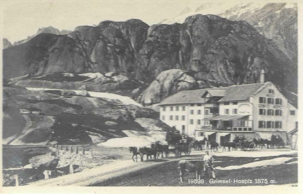 "no Roman Catholics here – a neat, clean young Bernoise shewed us to nice little comfortable wooden double bedded rooms and lent us stockings, brought us tea (white wine and hot water for me) and good bread and butter"