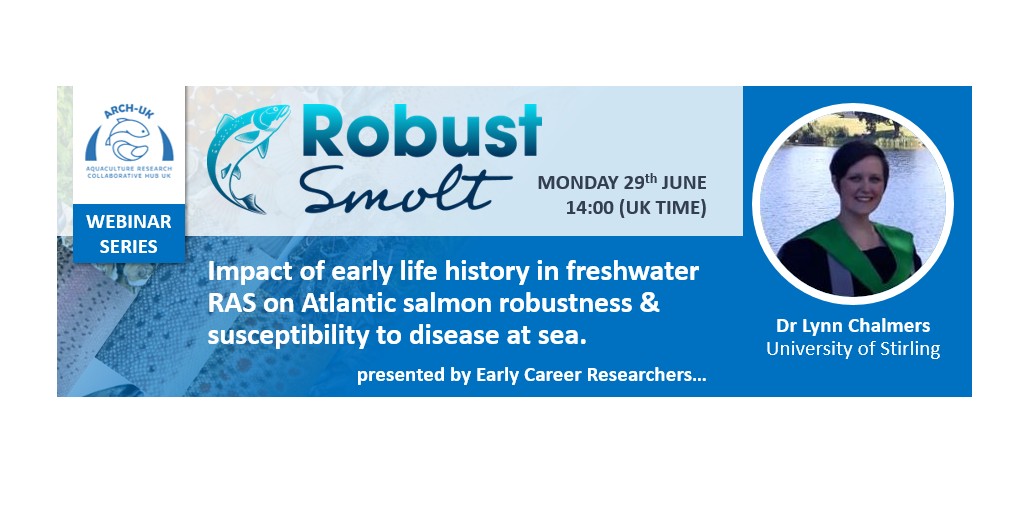 Meet Lynn Chalmers (bit.ly/2A2PMLj) <a href="/IoAStirling/">Institute of Aquaculture</a> #ECR
👉 Bringing valuable analytical skills in #salmonid #gill #health &amp; #immunology to the <a href="/RobustSmolt/">RobustSmolt</a> project.

DON'T MISS THE WEBINAR
Mon 29 June 2pm 
Register: bit.ly/2YZeGEf
