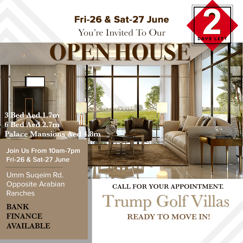 hspropertydubai's tweet photo. 🤩 2 Days left 🤩 - Open House - Trump Golf Villas (Ready to Move in)
📞 Call for your appointment.
+971 50 655 6878
Register 👇
https://t.co/XySlyF2VjT
#openhousedamac #openhouse #TrumpGolfVillas #readytomovein #hsrealestate #dubai #damac #damacproperties #trump #trumpvillas https://t.co/uYCbAe9tJg