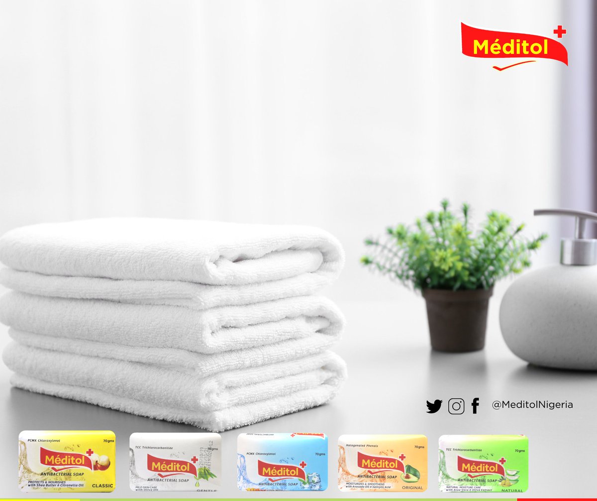 MeditolNigeria's tweet photo. Meditol’s range of antibacterial soaps, protect you from germs.
Call 09091767808 today to get your favourite Meditol soap.
Which Meditol soap do you use?
.
#MeditolNigeria #MeditolCares #SkinFresh #SkinThatPops https://t.co/npzLY19maN