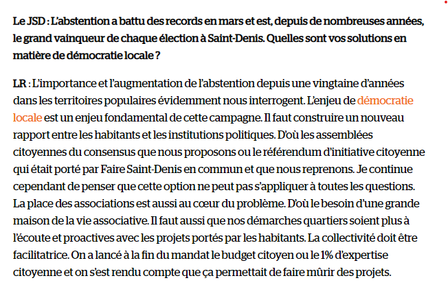 #Municipales2020
Entre <a href="/LaurentRussier/">Laurent Russier</a> Maire de #SaintDenis et le candidat Mathieu Hanotin, 2 salles 2 ambiances sur la #démocratielocale 👇
Pour le 1er, elle est fondamentale, vision et idées à l'appui. 
Pour le 2nd, elle se résout à 2 bulletins dans l'urne tous les 6 ans...