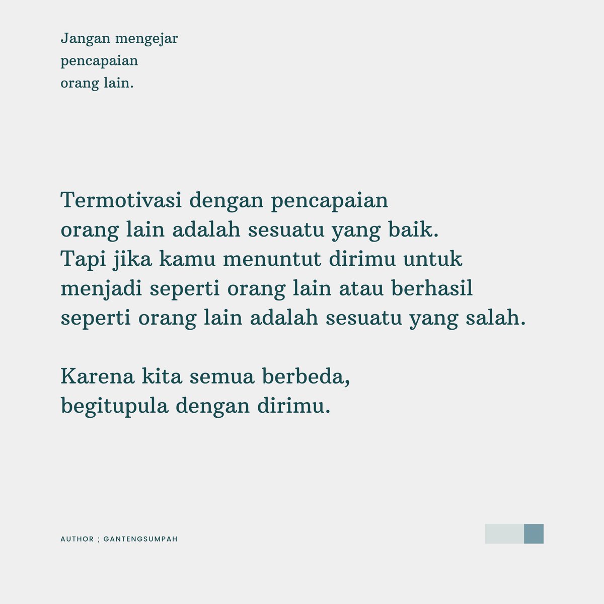 gantengsumpah's tweet photo. Jangan mengejar pencapaian orang lain. https://t.co/hkuMXxgzVR
