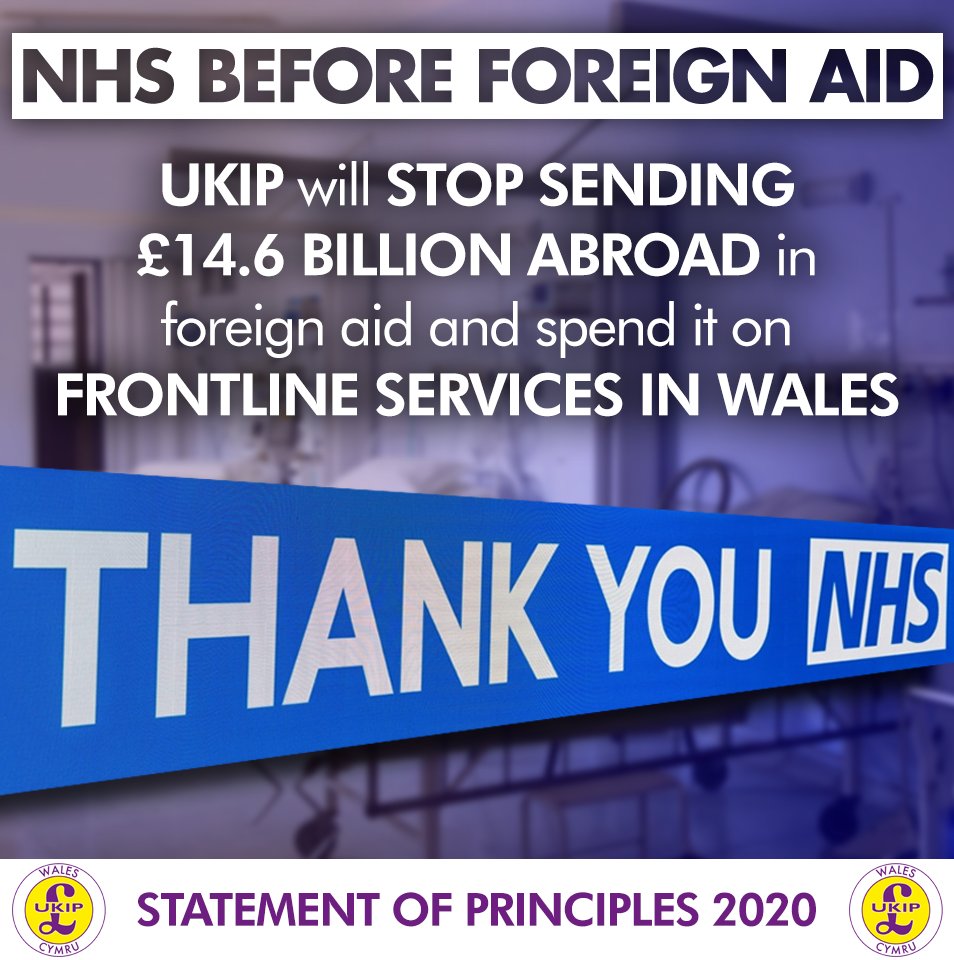 CymruUKIP's tweet photo. NHS BEFORE FOREIGN AID
UKIP will stop sending aid to some of the world's largest economies and will instead invest in frontline services in Wales!

Full Document: https://t.co/JXui2X4QJS https://t.co/3GbEu0quD5
