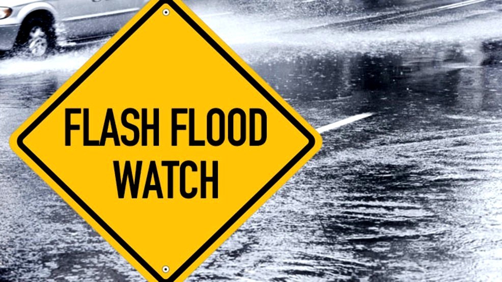 A flash flood watch is in effect for Austin, Colorado, Fort Bend, Harris, Waller and Wharton counties until 10 a.m.