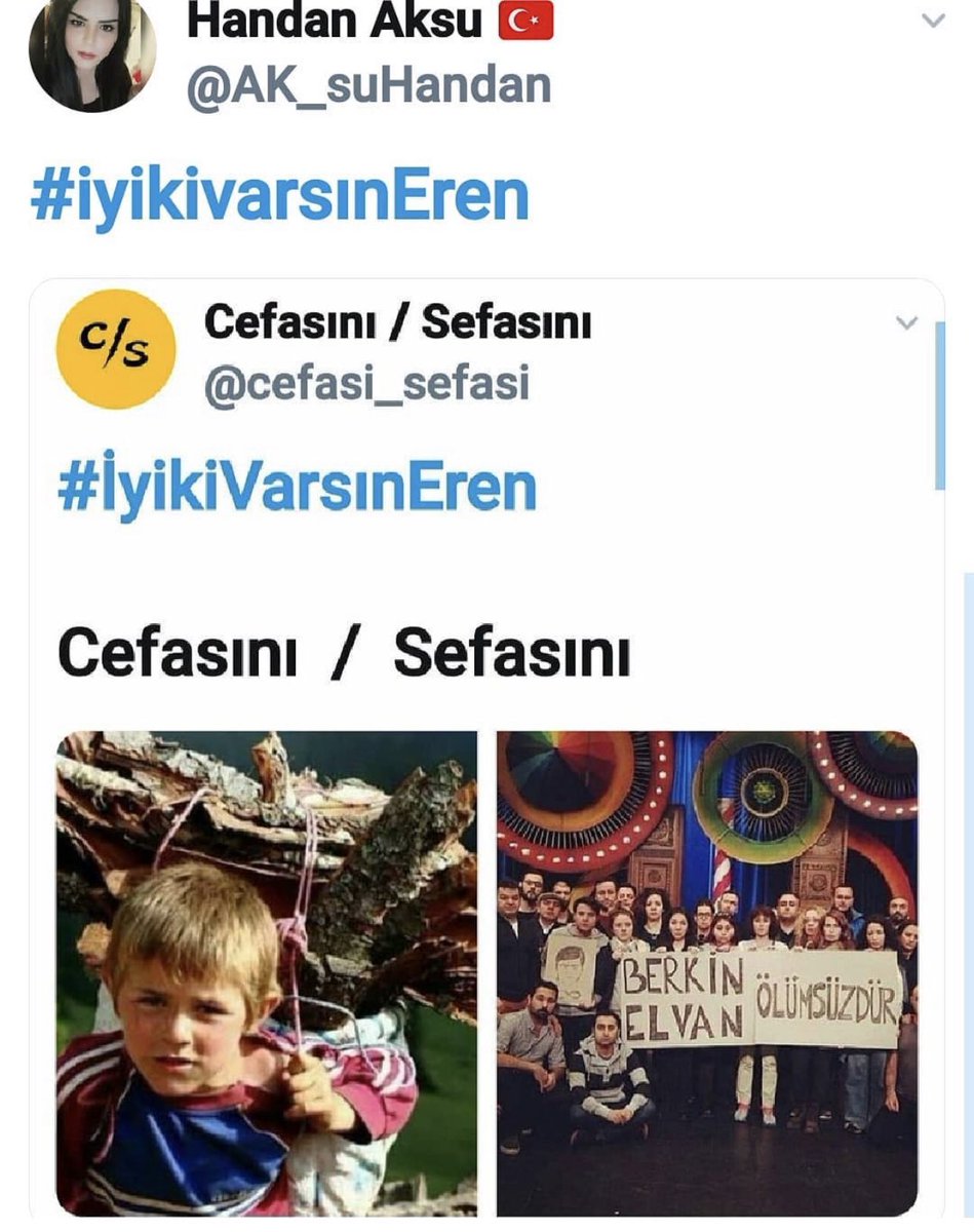 Hiçbir bkm oyuncusunun EREN ölümsüzdür yazısını görmedik neden mi neye hizmet ettikleri cok belli de ondan #iyikivarsınEren ❤️mekanın cennet olsun güzel çocuk