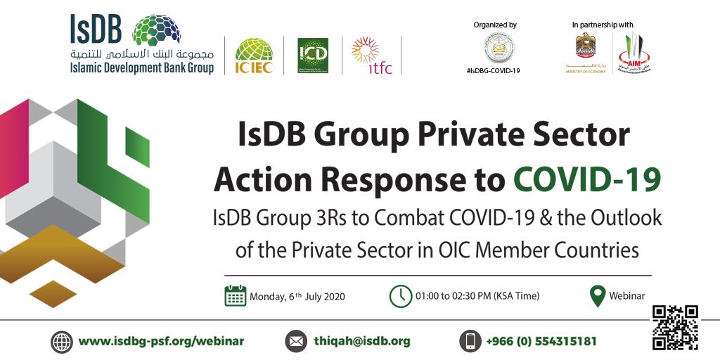 IsDBGTHIQAH's tweet photo. Respond. Restore. Restart now with IsDB Group
Join this informative webinar now at https://t.co/AbIIKedCGQ
#AIMdigital #AIMWebinarSeries #AIMWebinar #Webinar #LiveWebinar #IsDBG #ICD_PS #privatesector #ministryofeconomy #covid19 #ICIEC #IsDBG_COVID_19 #THIQAH #itfcimpact #idbgbf https://t.co/X7nKPbiSpQ