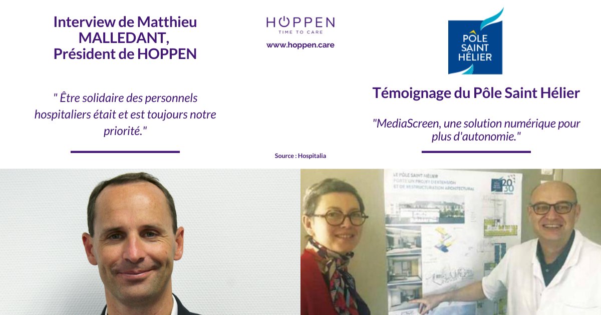 Hoppen_Care's tweet photo. Merci à @Hospitalia_Mag pr leur article sur comment #HOPPEN a adapté son offre pendant la crise. Merci au @HelierPole, pr leur confiance &amp; leur témoignage sur l'utilisation de #MediaScreen, notre solution multimédia.
L'article👉🏼 https://t.co/a445WPCFYC
#TimeToCare #HopitalDigital https://t.co/YkdeCF8bvj
