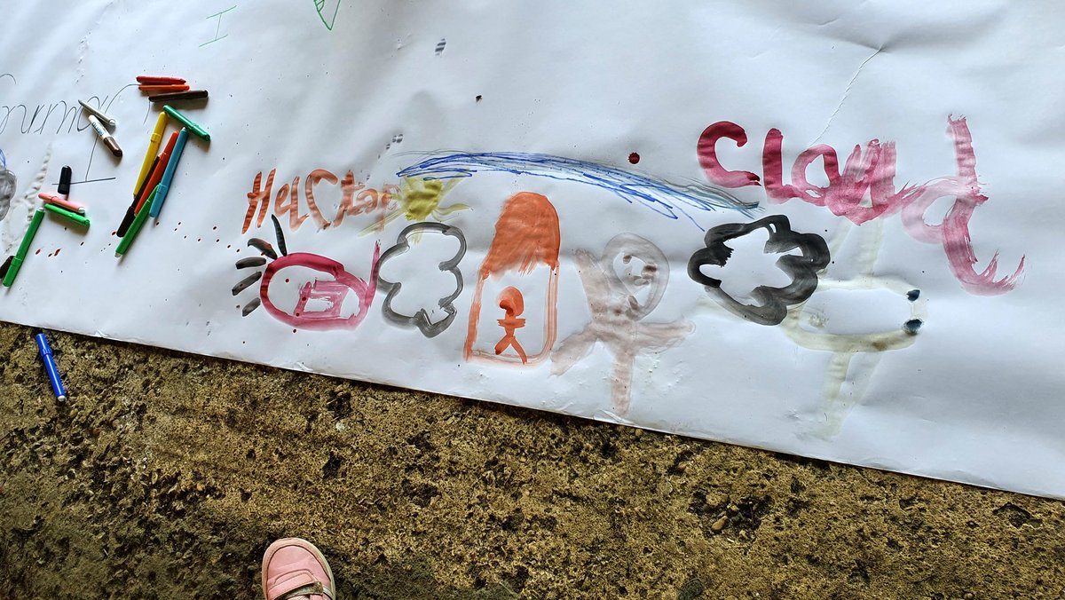 MissSAnand's tweet photo. #OutsideLearning with #Year1. We are reading #Journey by #AaronBecker. We pooled our ideas together to create a #learningmap to work out where the girl might journey too next. Take a look at some of our ideas! https://t.co/DhDjAN9zHq