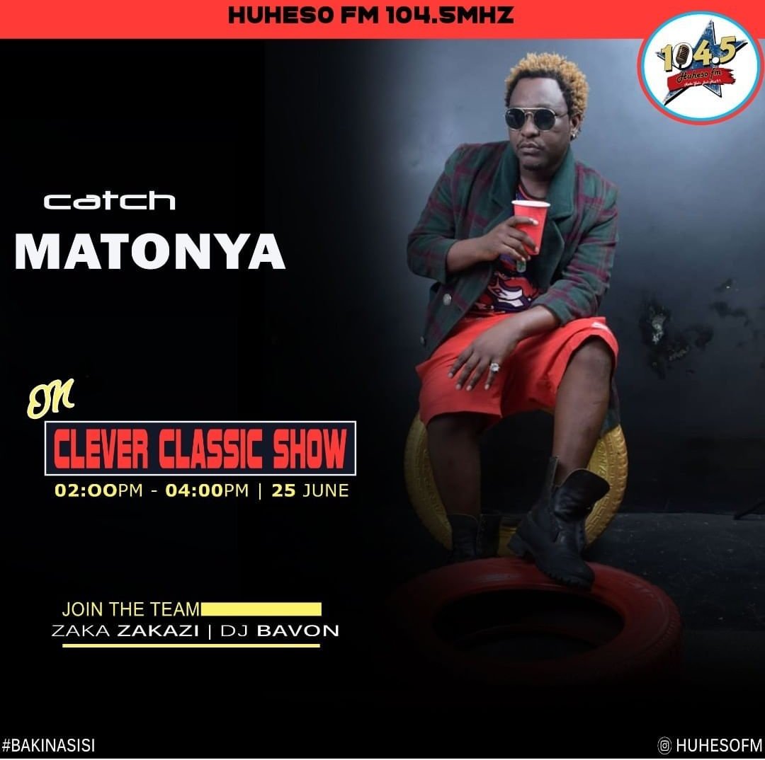 HuhesoFm's tweet photo. Leo kwenye #doubleSC @zakazi255 na
@djbavon_tz watakuwa live na mkali wa ngoma ya iyoiyo @matonyambili
#Huhesohabari #HuhesoMatukio #BakiNaSisi https://t.co/VsPNV8M557