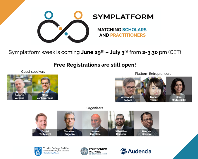 DanielTrabucchi's tweet photo. Interested in #digital #platforms? Next week we'll kick off the first edition of #Symplatform, a symposium with academics, and entrepreneurs. Free registration is open here: https://t.co/9p162AGCJa
Further info at https://t.co/FdweFTysja
@muzellec @ronteau @L_I_Buganza https://t.co/03s9co5RiC