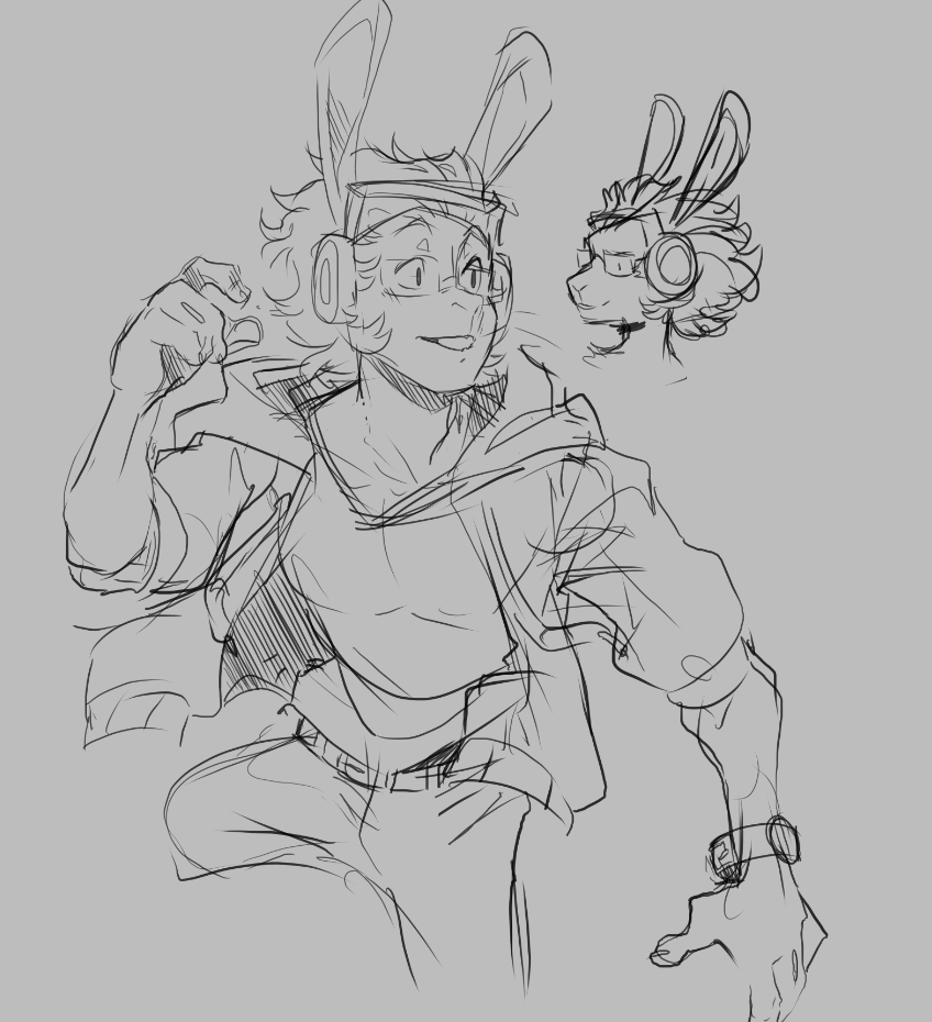 made a character based on my mop hair. ofc its a rabbit 