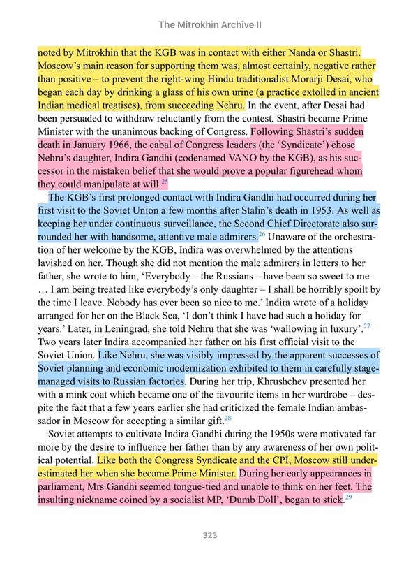 Some of the Excerpts from Mitrokhin Archives