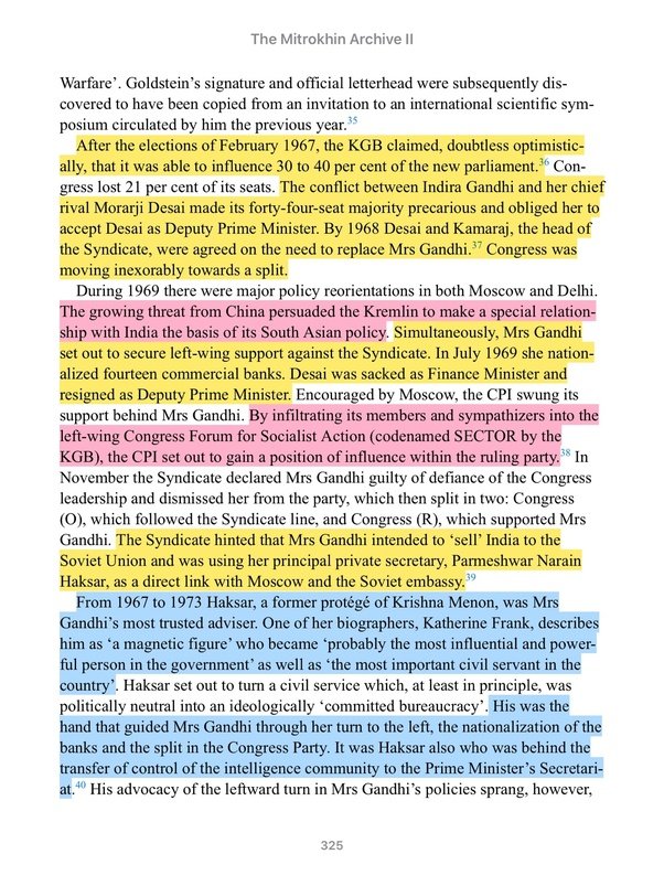 Some of the Excerpts from Mitrokhin Archives