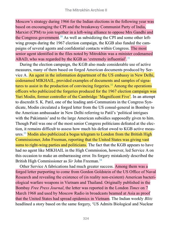 Some of the Excerpts from Mitrokhin Archives