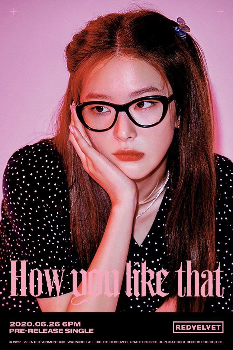 #REDVELVET ‘How You Like That’ TITLE POSTER

#슬기 #SEULGI #HowYouLikeThat #PreReleaseSingle #TitlePoster #20200626_6pm #Release #SM