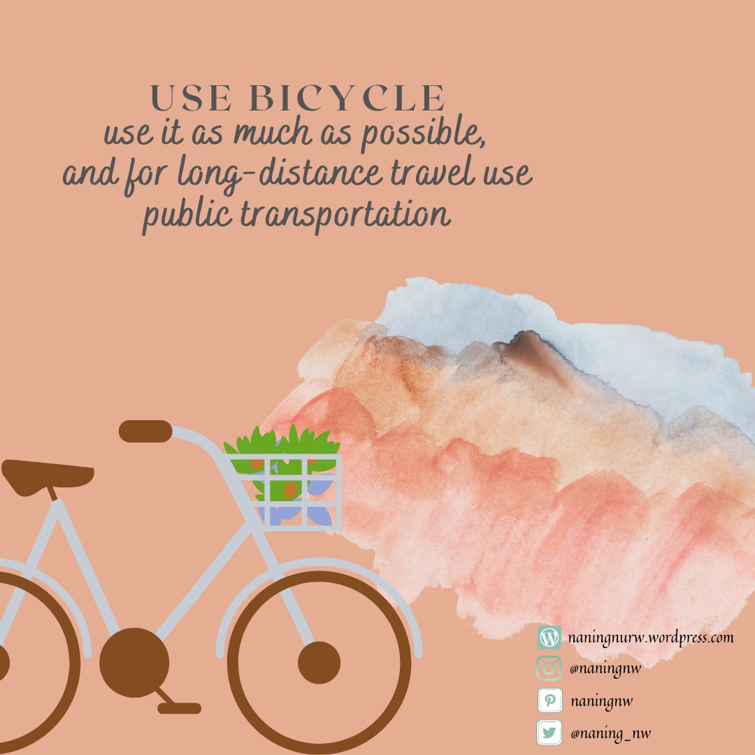 First step, #ride and #bike for every single travel.