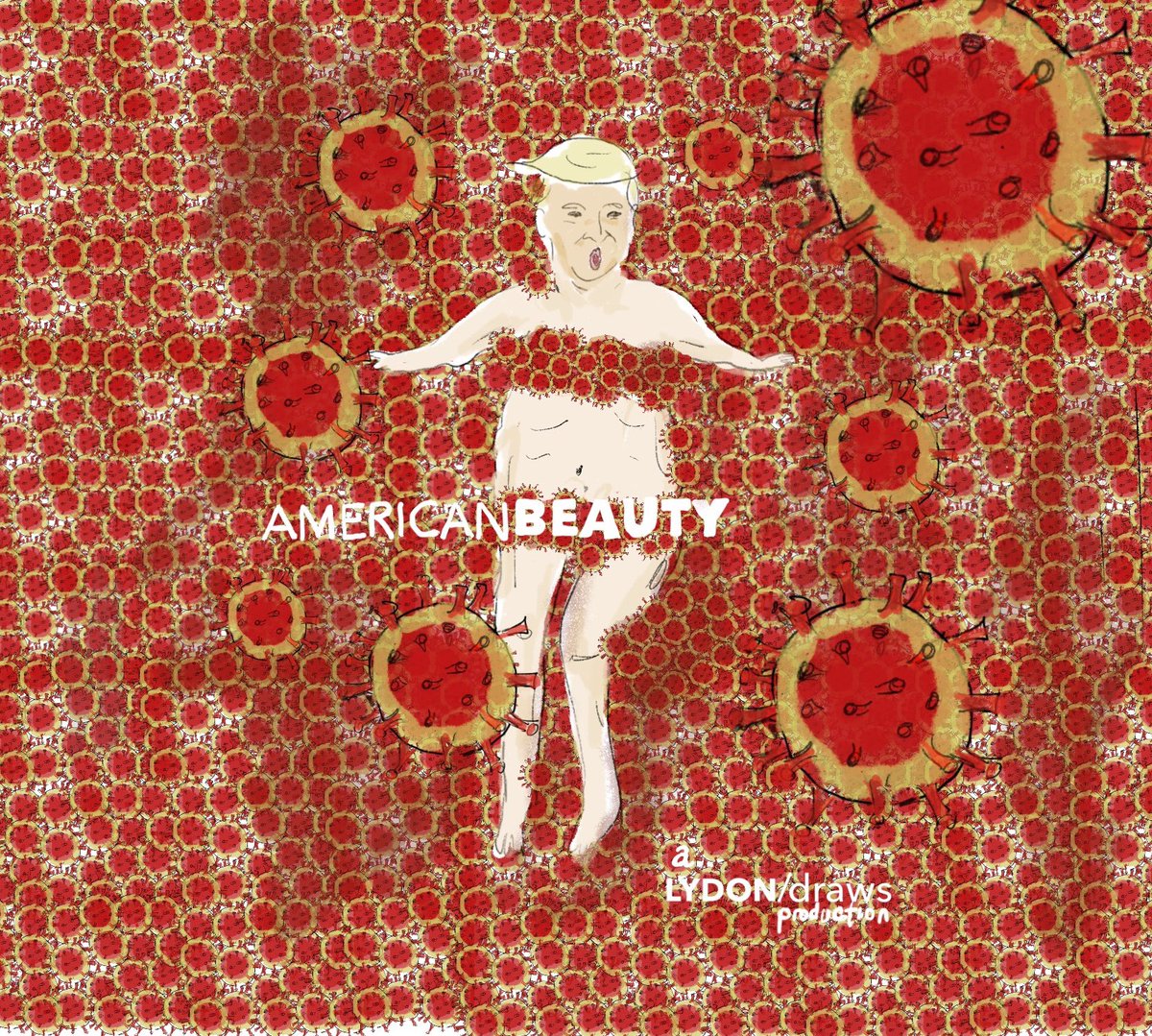 pglydon's tweet photo. Emperor’s New Clothes... #lydondraws #lydonpandemicfun #covidhumor #the2ndwave #trumpnaked #trumpisajoke #trumpandcovid #illustration #sammendes #americanbeauty https://t.co/grZo02tPvI