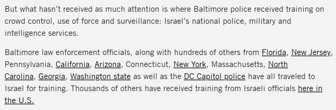 The 'evidence' in these links is that US police go to Israel to learn about counter-terrorism policing. What that has to do with the murder of George Floyd is anyone's guess. Nobody has suggested that the officers who killed him thought he was a terrorist.