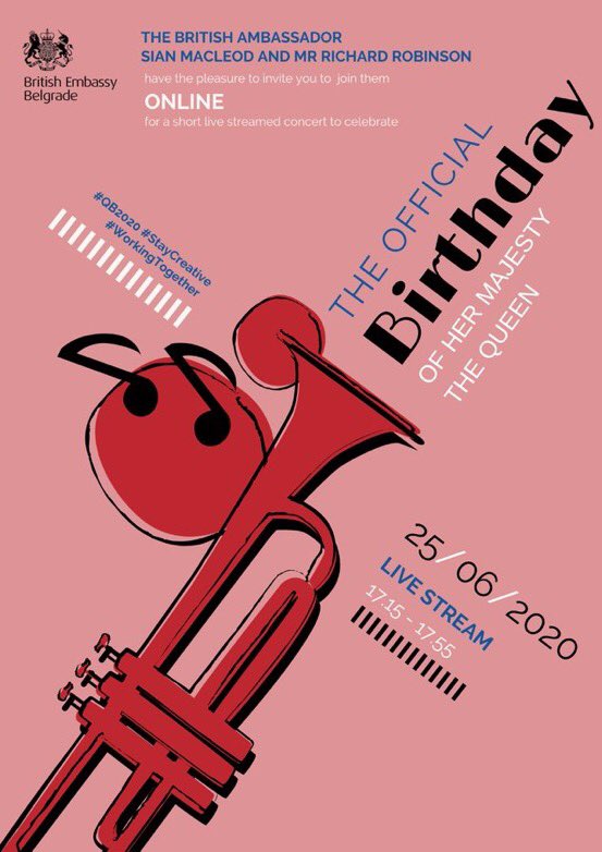 SianCMacLeod's tweet photo. ONLINE TODAY 1715!!!
Danas od 1715 ONLINE 🎻🎶
Queen’s Birthday from #Belgrade 👑 🎂
Kraljičin🇬🇧👑 rođendan u Beogradu
https://t.co/ADrCY5WMPA
#StayCreative #QB2020 https://t.co/BkI8tQavXb