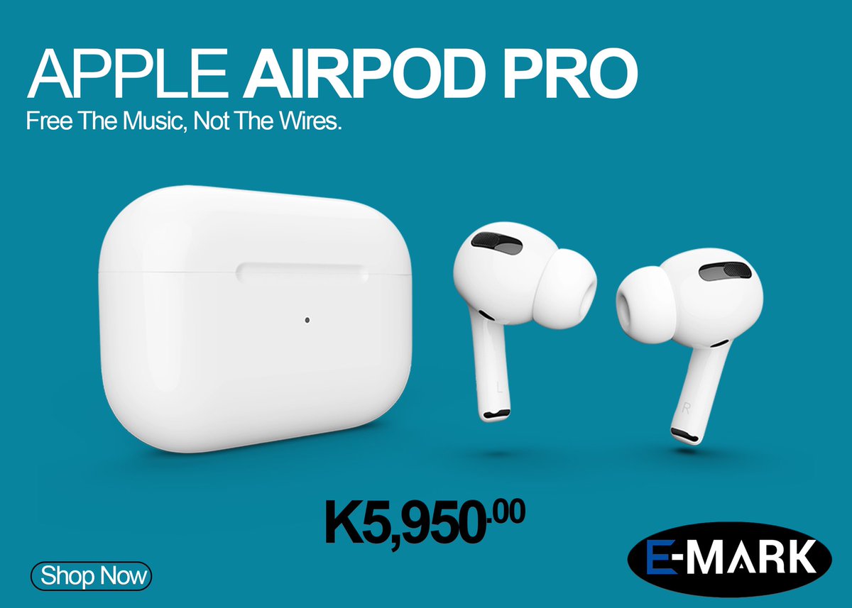 The AirPods Pro are the ultimate wireless earbuds, offering noise cancelling, water resistance and a customizable fit.
#AppleAirpodsPro
#NoiseCancellation
#ShopE-Mark