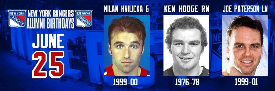 Happy birthday Milan Hnlicka (1999-00)Ken Hodge RW(1976-78)(2009-14)Joe Peterson LW (1999-01) 