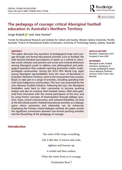 Jorge Knijnik (@jorgekni) on Twitter photo Gr8 colab/ with <a href="/janehunter01/">Jane Hunter</a> discussing #pedagogyofcourage <a href="/CritStudsEd/">Critical Studies in Education</a> 'every education that calls itself democratic, needs to emphasize t collective self-transformation of its students as t most desired outcome' free copies tandfonline.com/eprint/WGIVZXM… <a href="/FootballJMF/">JohnMoriartyFootball</a> Gr8 colab/ with <a href="/janehunter01/">Jane Hunter</a> discussing #pedagogyofcourage <a href="/CritStudsEd/">Critical Studies in Education</a> 'every education that calls itself democratic, needs to emphasize t collective self-transformation of its students as t most desired outcome' free copies tandfonline.com/eprint/WGIVZXM… <a href="/FootballJMF/">JohnMoriartyFootball</a>