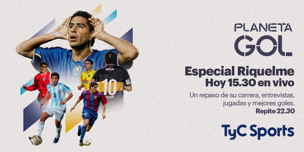 TyCSports's tweet photo. Planeta Gol presenta un especial de colección: Juan Román Riquelme. https://t.co/bE4hN5ocwp