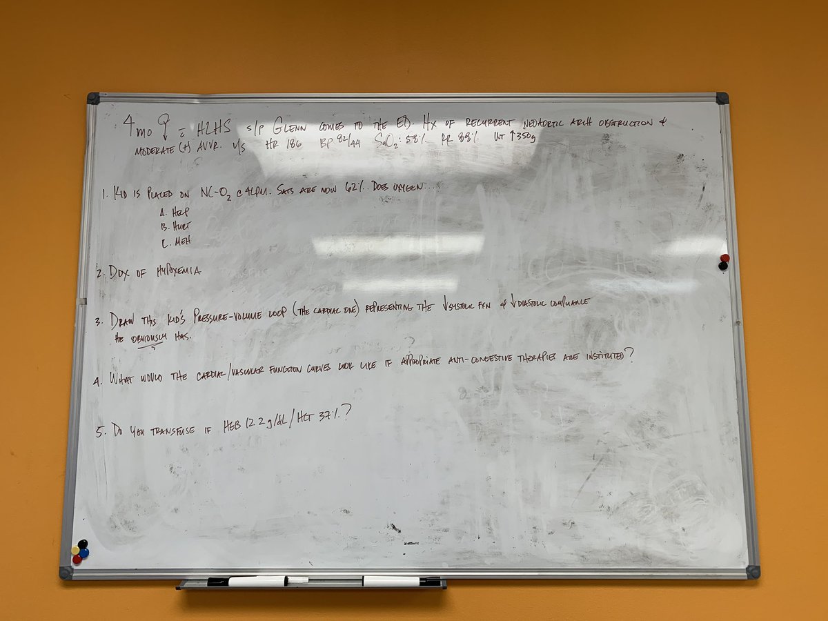 Here is today’s white board learning session! It’s all about the starling curve! Thanks <a href="/DuurtyLoud/">Eze Ifesimba</a> for being an amazing teacher and pushing us to know our physiology, formulas and equations! #PedsICU #HLHS #learnpicu #starlingcurve