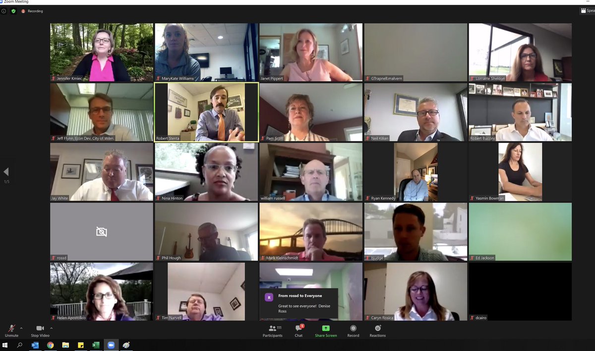 The <a href="/CIRCDelaware/">CIRC Delaware</a> zoom meeting is underway!!! Good to see so many smiling faces! #CRE #Delaware #CREDelaware