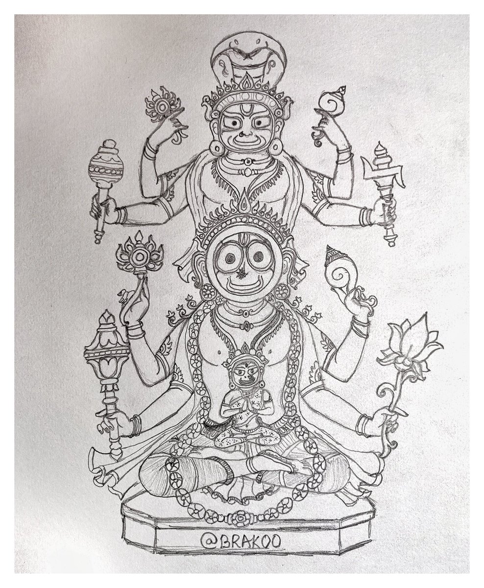 ଜୟ ଜଗନ୍ନାଥ !I hope Puri Jagannath Yatra is never as empty, as it was this year, ever again.Based on Gorrick's sketch.