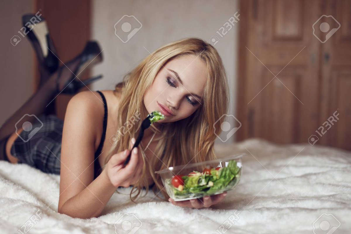 And this goes double for eating. Really a bad position for eating, especially in an all white bed. Which at least would explain why you couldn't be bothered to take off your stilettos.