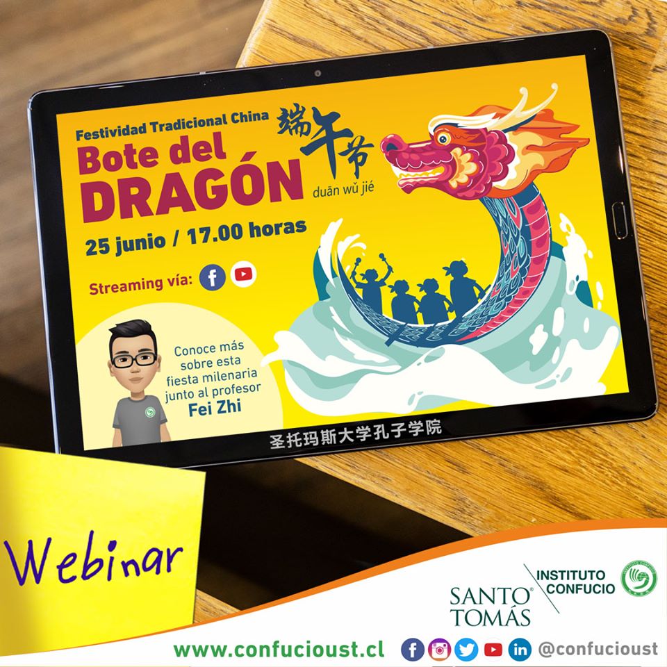 ConfucioOvalle's tweet photo. 🔴🔵🔴 HOY!! jueves 25/06 17:00 horas realizaremos un webinar donde conoceremos más sobre la fiesta tradicional china Bote del Dragón🐉.
La transmisión será EN VIVO a través de nuestro Facebook y canal de Youtube. ➡Los esperamos. ¡No se lo pierdan!😄 @ConfucioUST https://t.co/m2Th0CMbJ5