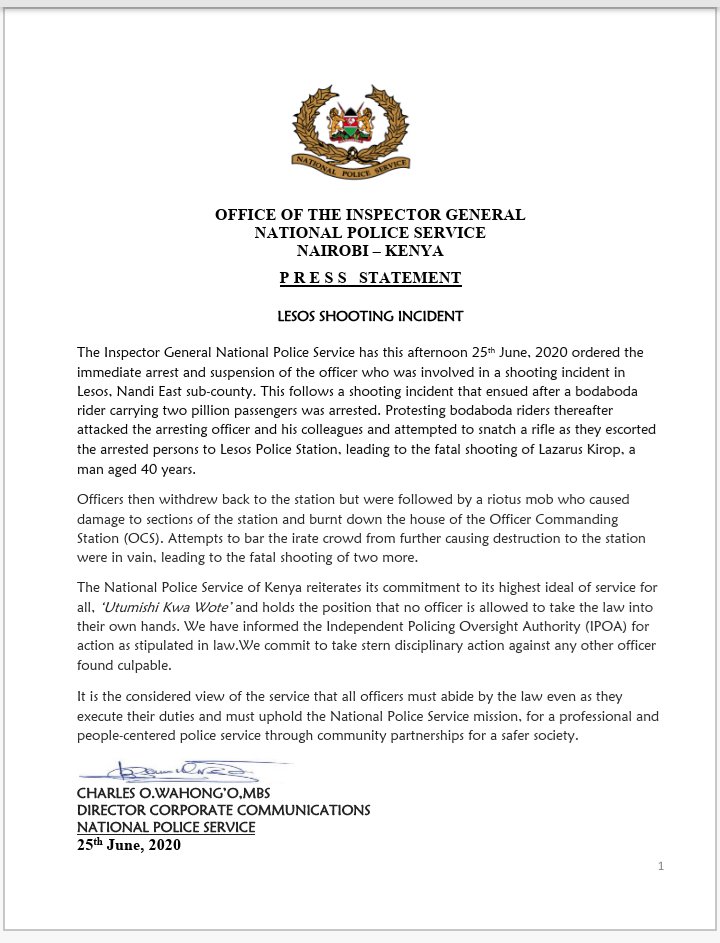 NPSOfficial_KE's tweet photo. LESOS SHOOTING INCIDENT https://t.co/JLVkeak7pl