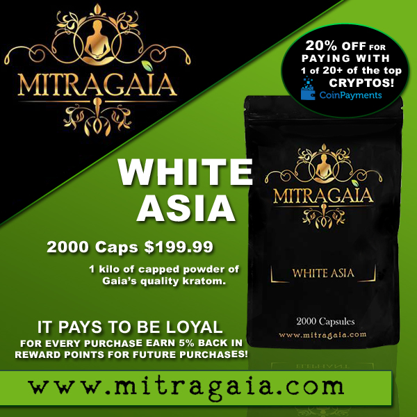 mitragaia's tweet photo. Visit https://t.co/BfulXoRKIE to get White Asia and tons of other strains! Powder or Pills! Many ways to pay! #cryptoaccepted (20% rebate for using #cryptocurrency) #kratom #kratomsupplier #buykratom #mitragaia #whiteasia #whitekratom #kratompowder #kratomcapsules #kratomcaps https://t.co/IX3HtOmwcu