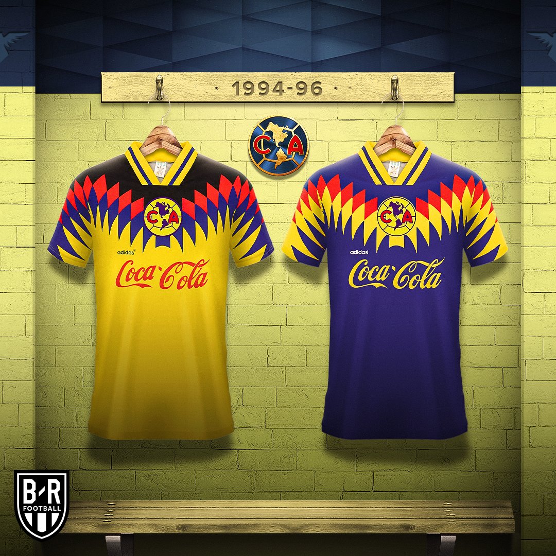 brfootball's tweet photo. Club America have produced some beautiful shirts over the years 😍 https://t.co/CCyvbxdpCv