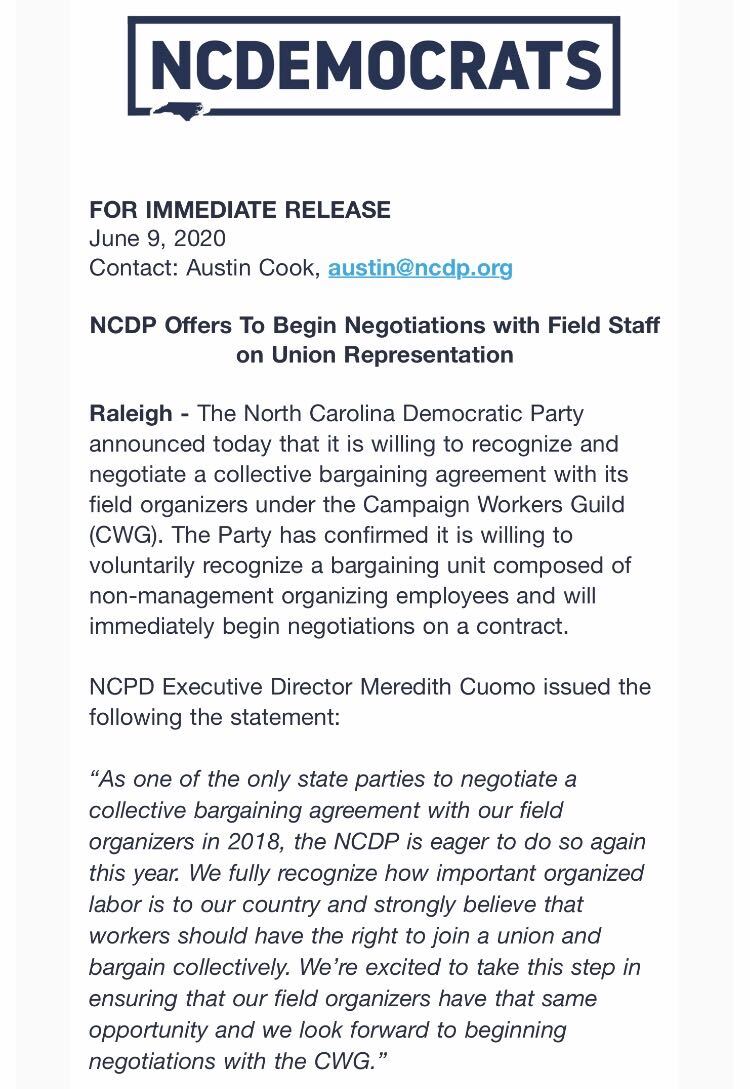 NCDP Field Staff Union tweet media