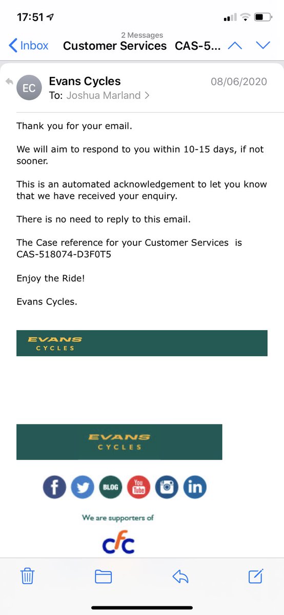 evans cycles trustpilot