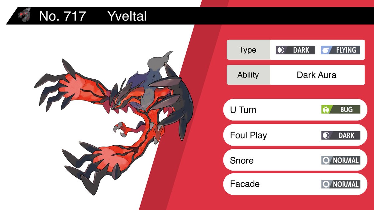 Random Pokemon Bot Yveltal Ability Dark Aura Moves U Turn Foul Play Snore Facade Pokemon Yveltal Random Pokemon Bot Yveltal Ability Dark Aura Moves U Turn Foul Play Snore Facade Pokemon Yveltal