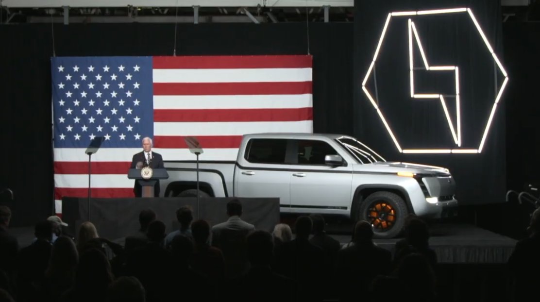 This is turning into a Trump/Pence campaign speech now.. talking about how they are bringing back manufacturing jobs, how they did a great job on Coronavirus response, etc. Has nothing to do with the truck. Not a fan of this  @LordstownMotors