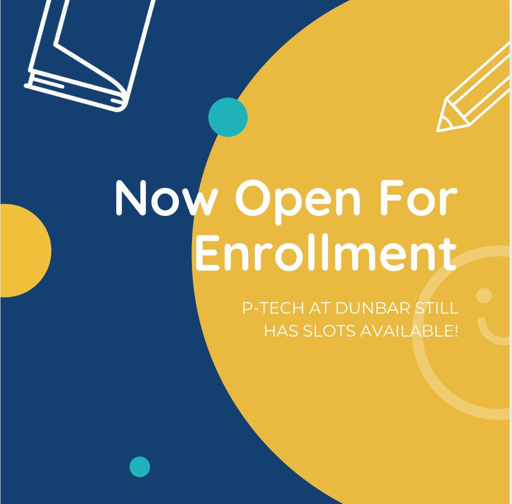 PTECH Dunbar (@ptechdunbar) on Twitter photo ATTN! PTECH at Dunbar has slots available for the upcoming school year. If you are a first time 9th grade with an interest in healthcare and wants an early start in college, please contact Mr. Noland, PTECH Ed Associate, via email at rnoland@bcps.k12.md.us ATTN! PTECH at Dunbar has slots available for the upcoming school year. If you are a first time 9th grade with an interest in healthcare and wants an early start in college, please contact Mr. Noland, PTECH Ed Associate, via email at rnoland@bcps.k12.md.us
