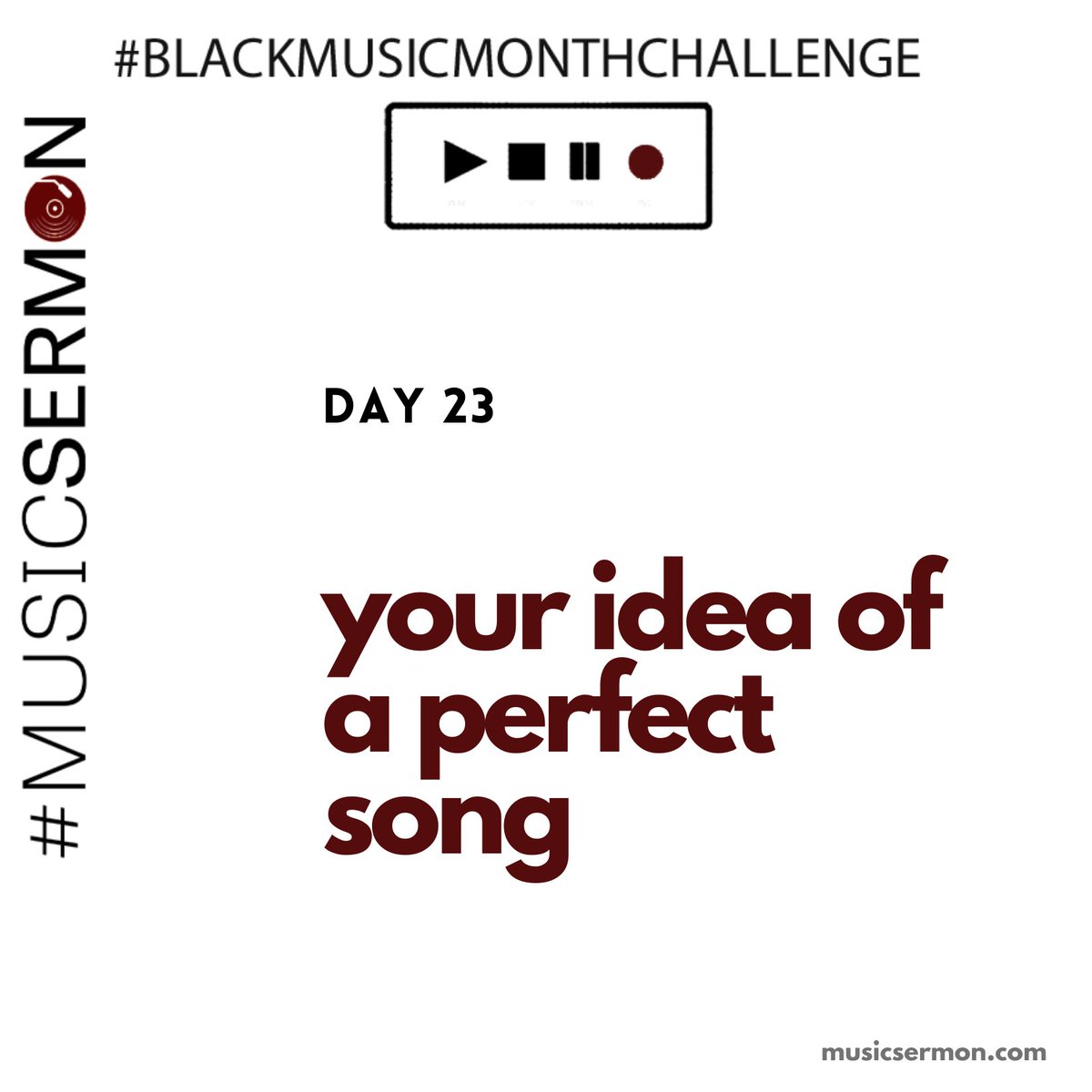 I'm kinda excited to see your answers for today's  #BlackMusicMonthChallenge. I'm curious to know the various factors you consider for your answer. For Day 23, what's your idea of a perfect song, and tell us why if you can.