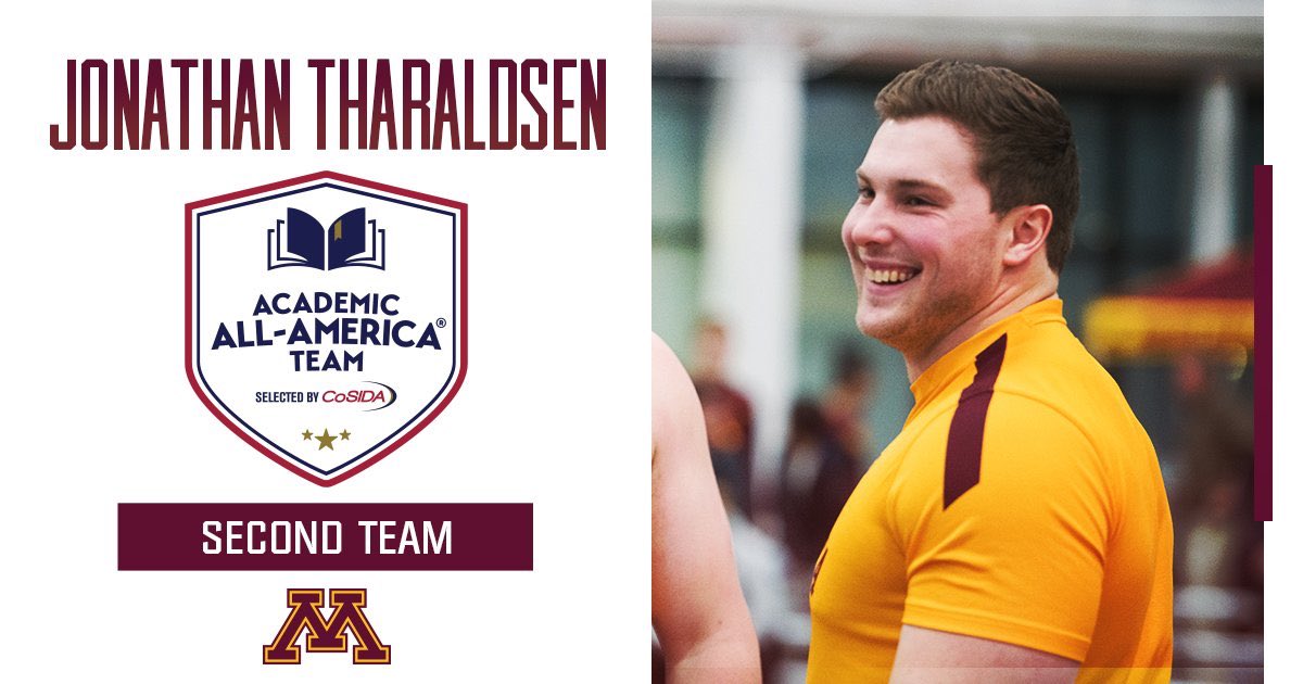 MinnCoachMiller's tweet image. For the 3rd year in a row 1 of our own has been named Academic All-American! Congrats @JonTharaldsen on being 1 of only 2 male throwers honored. He graduated this spring &amp;amp; will attend the U of Georgia to pursue a master&apos;s &amp;amp; use his final season.  #SmartandStrong #minnethrowta〽️